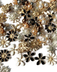 80 Pieces Flower Rhinestone Buttons Faux Pearl Buttons Flat Back for Jewelry Making Wedding Party Home Decoration DIY Craft Hair Accessory