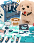 G.C 22Pcs Dog Toys for Kids Doctor Kit, Walking Barking Electronic Interactive Stuffed Dog Vet Kit Costume Pretend Play Puppy Pet Care Veterinarian Playset, Gifts for Kids Girls 3 4 5 6+ Year Old
