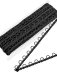10 Yards Gimp Braid Trim with Elastic Button Loop Bridal Button Loops Dress Zipper Extender Upholstery Trim Sewing Trim Embellishment for Wedding Costume DIY Crafts Jewelry Home Decor (Black)