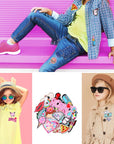 30Pcs Girls Iron on Patches for Clothing Jackets DIY Sew Embroidered Applique Decorative Repair Patches on Patches for Clothes Backpacks Jackets Jeans Dress Hats