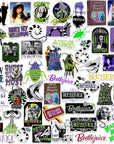 Beetlejuice 50Ct Vinyl Large Deluxe Stickers Variety Pack - Laptop, Water Bottle, Scrapbooking, Tablet, Skateboard, Indoor/Outdoor - Set of 50