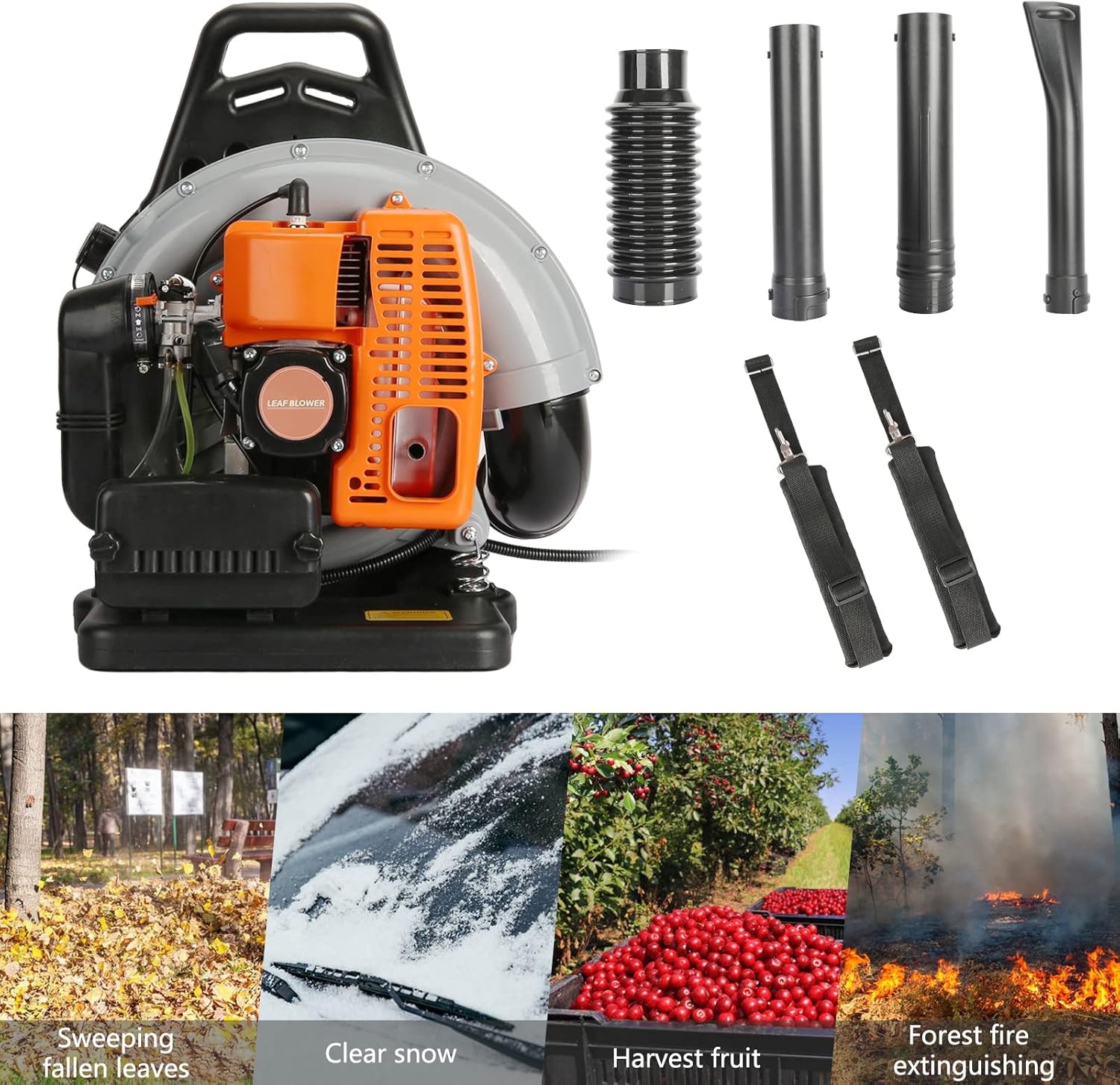 Powerful Gas Leaf Blower – 63-CC 3-HP Backpack Blower for Lawn Care