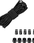 Versatile 1/8-Inch (3Mm) Elastic Cord - 10 Yards with 10 Pack Plastic Spring Cord Locks - Stretch Cord, Elastic Rope, and Drawstring Cord for Sewing, Crafting, and DIY Projects (Black)