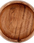 Acacia Wood Wooden Yarn Bowl for Crocheting & Knitting Hand Made by Indian Artisans Birthday Gifts for Mom & Knitting Lovers (6" X 6" X 3")