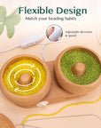 Electric Bead Spinner with 2 Bowls, Wooden Bead Spinner for Jewelry Making, Stepless Speed & Forward/Reverse Direction, Suitable for Seed Beads Clay Beads Pony Beads, Patent Design