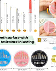 Premium Hand Sewing Needles Set,90-Count Assorted Embroidery Needles with Threaders,Thread Removal Knife, Thimble,Soft Tape Measure for Hand Sewing Repair