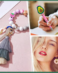Silicone Focal Beads for Pens Characters Silicone Accessory Kit 18 Pcs Colorful Fruit Silicone Beads for Keychain Making Bracelet Necklace Handmade Crafts
