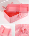 Plastic Art Box for Kids - Portable Multi-Purpose Storage Box for Toys, Crafts, Art Supplies - Pink