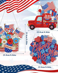 3 Pcs 4Th of July Patriotic Door Decorations DIY Independence Day Diamond Painting Hanging Sign 4Th of July Door Hanger Set Diamond Art Welcome Sign for Home Wall Front Door Party Supplies