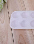24 Pieces White Paint Plastic Palettes 6 Well Rectangular Watercolor Oil Palette Painting Tray Artist Craft Palettes