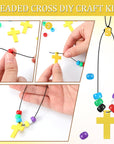 36 Sets Bible Crafts for Kids Wristband Cross Crafts Religious Bead Wristband Kit Christian Faith Jesus Cross Beads DIY Jewelry Making Gifts for VBS Sunday School Supplies Fun Home Activities