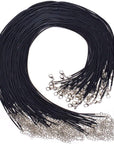 50Pcs 18" Black Waxed Necklace Cord for Jewelry Making
