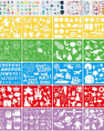 Stencil Drawing Kit for Kids, 25 Pcs Plastic Drawing Stencils with 400+ Shapes, Great Birthday Gift for Boy Girl