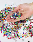 1200 Pcs Acrylic Flatback Rhinestones,12 Different Shape Gems for DIY Craft Jewels Gemstone Wedding Birthday Decoration (6-13Mm) (Acrylic)