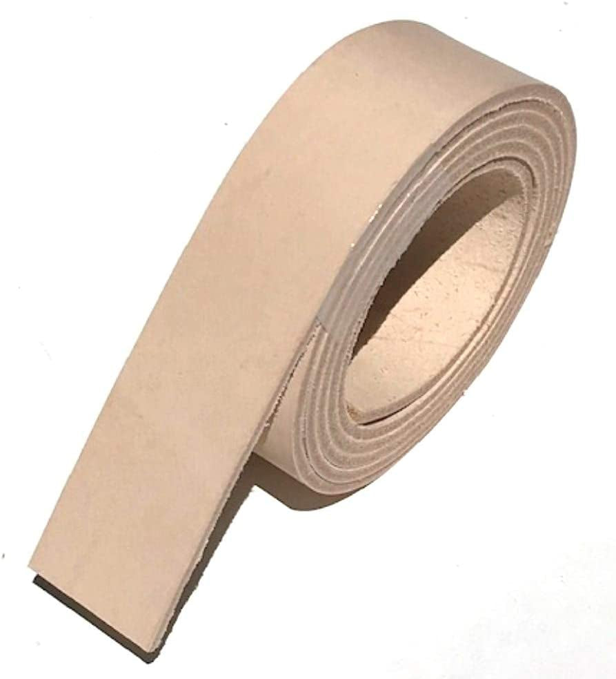 Natural Veg Tan 8/9 Ounce Leather Belt Blank, Long Strip 1.5" X 60"