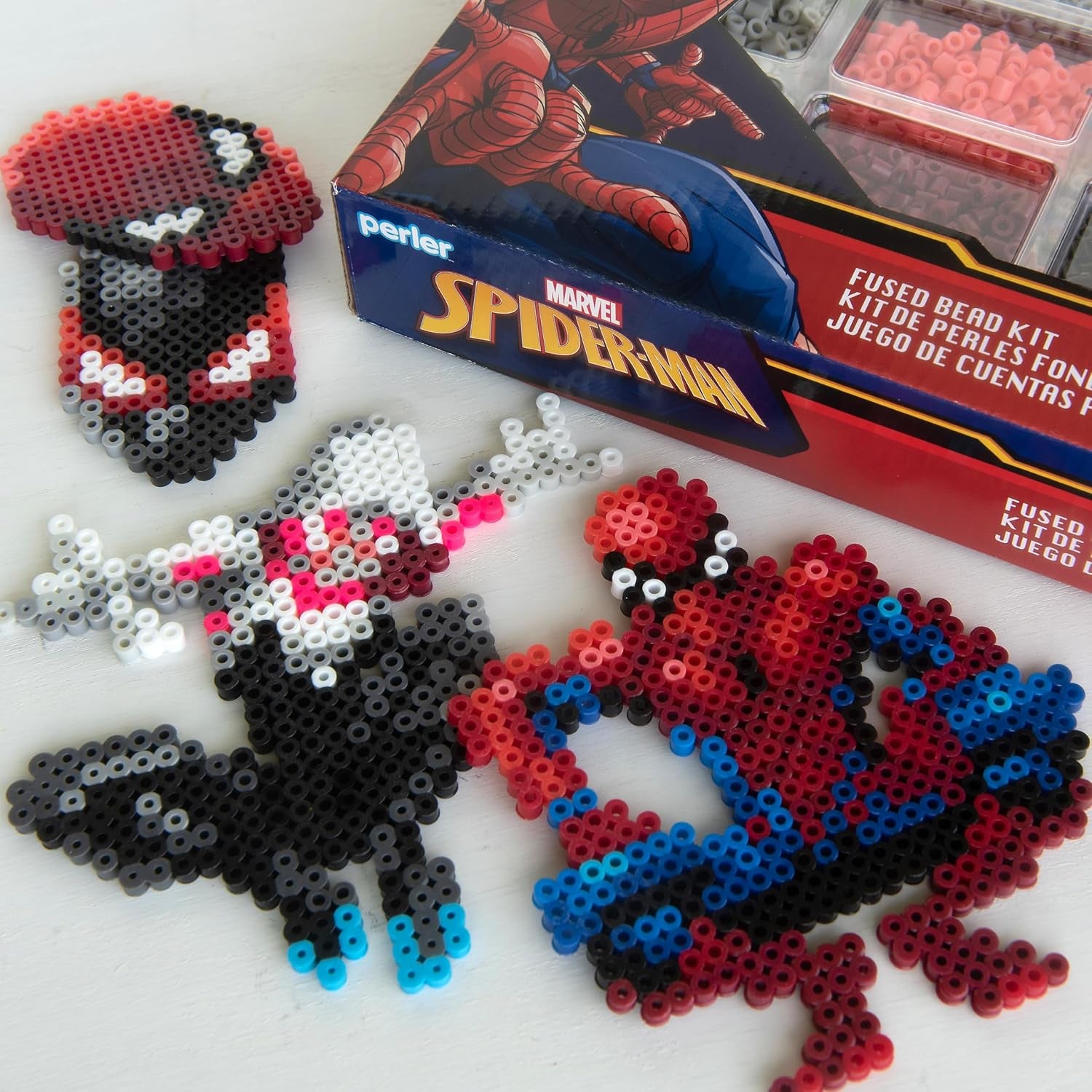 Marvel'S Spider-Man Deluxe Box Fused Bead Kit, 12 Unique Patterns with Pegboard, Multicolor 4453 Pieces