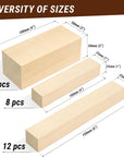 Basswood Carving Blocks BW24 Pcs Whittling Wood Basswood for Carving - Large Wood Carving Blocks 6"Х2" Wooden Blocks for Crafts Bass Wood Blank Blocks for Wood Carving - Soft Craft Wood
