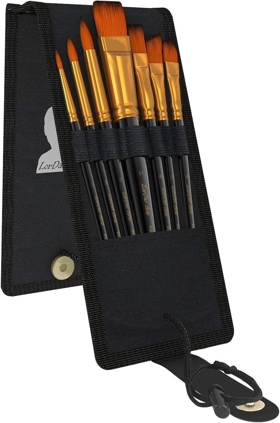 Paint Brush Set, 7 Artist Brushes for Painting with Acrylic, Gouache, Oil and Watercolor. Professional Art Quality on Canvas, Wood, Face and Models. Includes Carrying Case Travel Kit