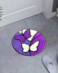 Latch Hook Kits for Adults Kids Butterfly DIY Floor Mats Rug Making Kits with Printed Canvas Carpet Doormat Tapestry Kits Needlework Creative Gift for Beginners Home Decoration 20.5Inch X20.5Inch