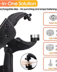 Snap Tool for Boat Cover - Heavy Duty Snap Fastener Snap Tool Snap Button Starter Kit with 15Mm Marine Grade Snap Button with Punch Hole Function for DIY Leather Canvas Tarps