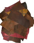 Leather Scraps for Leather Crafts – 3Lbs Mixed Sizes, Shapes with 36" Cord - Full Grain Buffalo Leather Remnants from Journal Making - Great for Jewelry, Wallets, Cricut, Arts & Crafts