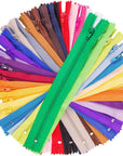 100 Pcs 9 Inch Nylon Coil Zippers Tailor Sewer Bulk for Sewing Crafts 25 Colors