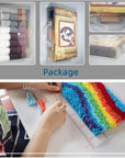 Animal White Tiger Latch Hook Rug Kit for Adults Easy Carpet Cushion with Printed Canvas Crochet Yarn Craft DIY Hooking Tapestry for Home Floor Decoration Pets Pads 52X38Cm