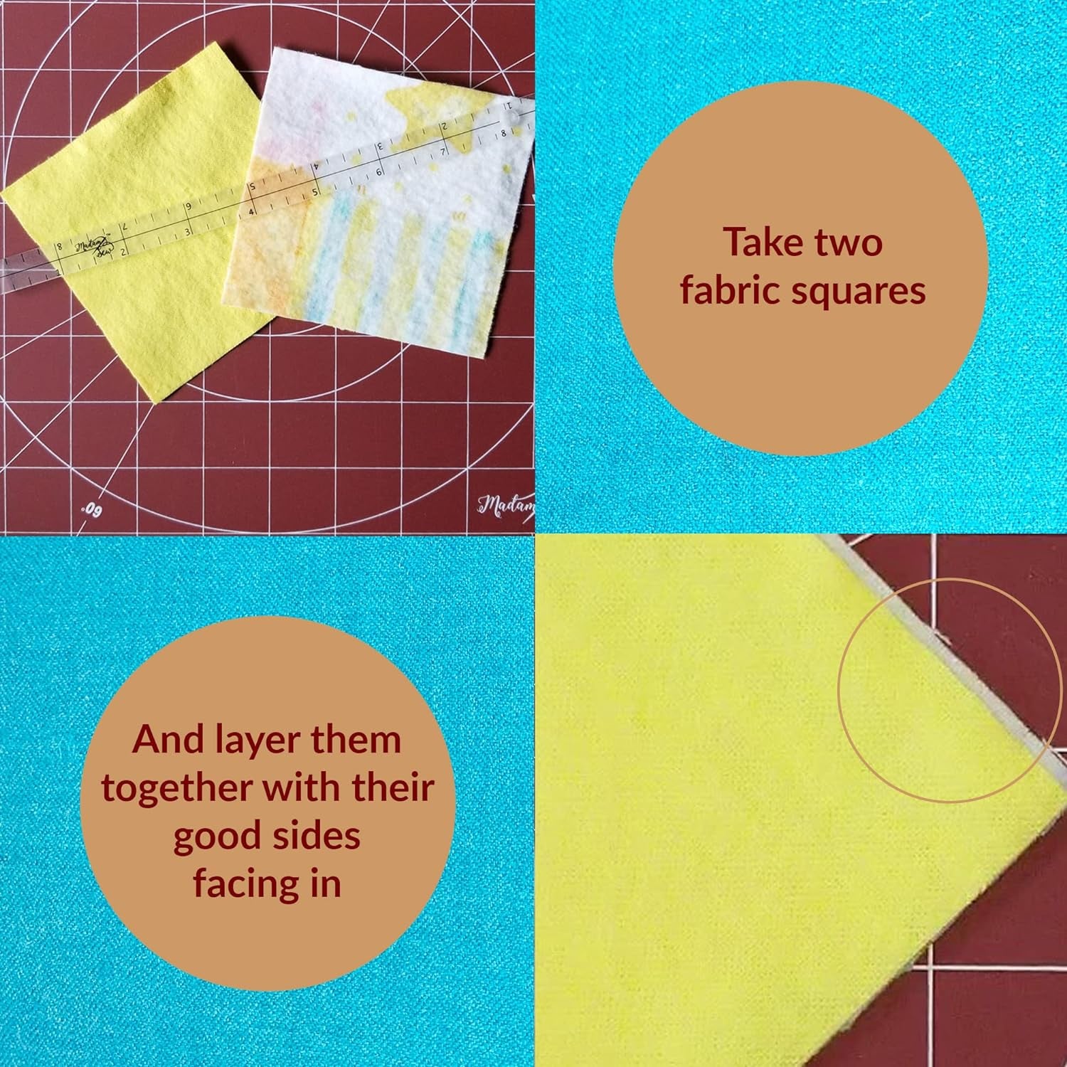 Exclusive | Quarter-Inch Patchwork Sewing Ruler Set | Includes 9" and 17" Quilting Rulers for Precise Marking and Measuring | ¼," ½," and 1" from Each Side | Non-Slip Coating Grips Fabric