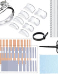 96 Pieces Ring Sizer Adjuster Ring Guards Invisible Ring Sizer Loose Ring Size Reducer with Ring Gauge Measuring Tool Jewelry Polishing Cloth and Scissors for Man and Woman Rings