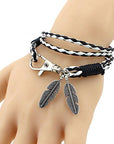 40Pcs Mixed Antique Bronze/Antique Silver Feather Charms Pendants Jewelry Making Accessories DIY