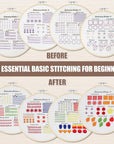 4 Sets Embroidery Kit for Beginners Adults & Kids to Learn 29 Basic Embroidery Stitch Practice Kit,Embroidery Starter Kit for Beginners with Embroidery Patterns, Hoop,Threads,Tools