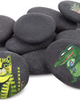 10PCS Painting Rocks, Dark River Rocks for Painting, 1"-3" DIY Rocks Flat Smooth Kindness Rocks for Arts DIY Crafts, Hand Picked