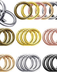 18 Pcs Spring O Rings Alloy round Spring Clips Circle Trigger Spring O Ring 35Mm Snap Buckle Clasp O Rings Keyring Hook Snap Clip for Keychains Bags Purses Handbags DIY Crafts, 6 Colors