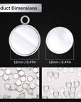 200 Pieces 12 Mm Stainless Steel round Blank Bezel Set, Including 100 Pendant Trays 100 Glass Cabochon Trays Pendant Blanks for Jewelry Making DIY Findings