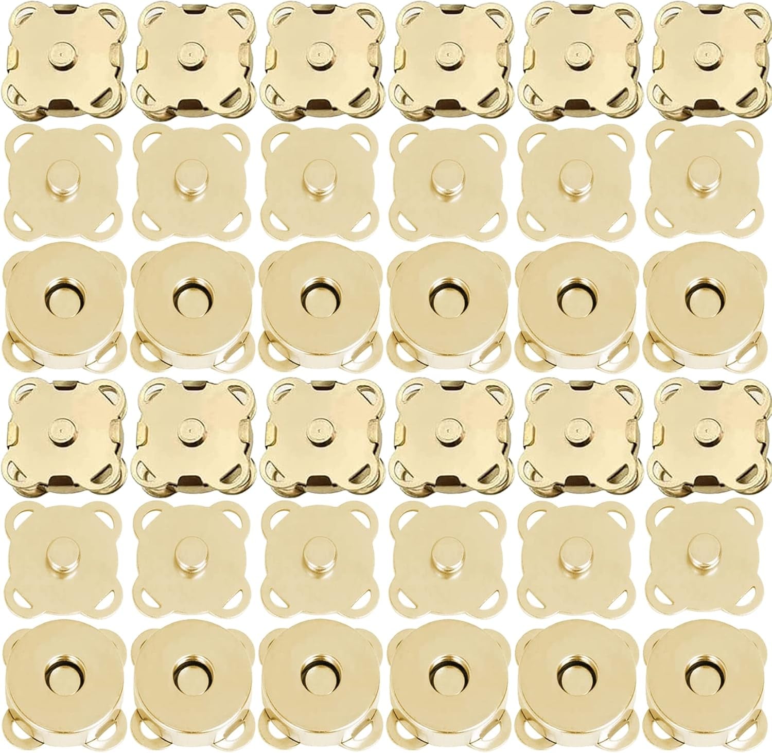 Magnetic Snaps Buttons, Plum Magnetic Snap Closures for Purses Handbags Clothes Bags Scrapbook, 15Mm Magnet Button Closure Fastener for Sewing DIY Craft (Gold)