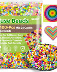 5400+Pcs Fuse Beads - Fuse Beads Kit Melty Beads Kit Melting Beads Fuse Beads Bulk Iron Beads for Kids Crafts, Ideal for Boys and Girls Christmas Birthday Gifts Mix 24 Colors 5Mm