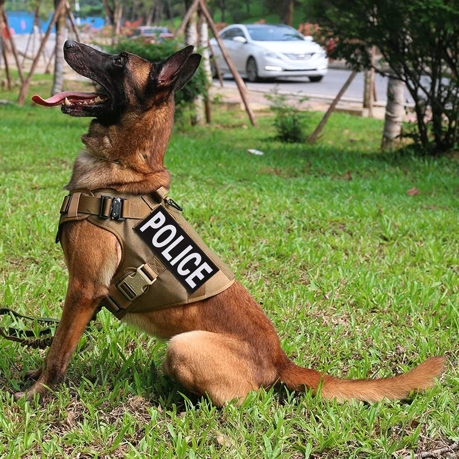 Police Patch 2 Pack Reflective Police Patch Hook and Loop Durable Fabric Police Patch with Reflective Printed Letters for Officer Guard Custom Uniforms Vest, Jacket, Carrier, 1 Small and 1 Large