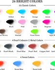 Airbrush Paint Set - 26 Colors Airbrush Paint, Ready to Spray, Water Based Acrylic Airbrush Paint Kit for Metal, Plastic Models, Leather - 0.7Fl Oz