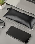 Pencil Case Pencil Pouch Black Pencil Bag PU Leather Pen Case Small Zipper Pouch for Pencils, Pens, Markers, Makeups, Change, Coins