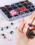 1060 Pcs Safety Eyes and Noses for Amigurumi, 6-16 Mm Colorful Safety Eyes with Washer Plastic Stuffed Crochet Eyes Craft Doll Eyes for Stuffed Animals Crochet Toy Christmas Stocking Stuffers
