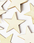 Wooden Stars for Crafting, 24-Pack Unfinished Wood Star Cutouts, 4 Inches