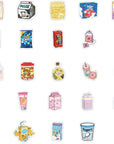 100Pcs Cute Snack Stickers Food Stickers Drink Stickers, Cute Small Stickers Set Kawaii for Teens/Boys/Girls/Adults