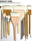 Pottery Brushes for Glazing,15 Pcs Ceramic Brushes Set with Storage Box Wool Bamboon Hake Brushes for Pottery Acrylic Watercolor