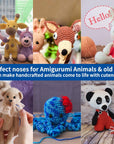 Safety Noses for Crochet Animals Amigurumi 15-30Mm - 4 Sizes Stuffed Animal Noses with Washers, 50Pcs Plastic Black Teddy Bear Nose for Crocheting Doll Crafts Plushies