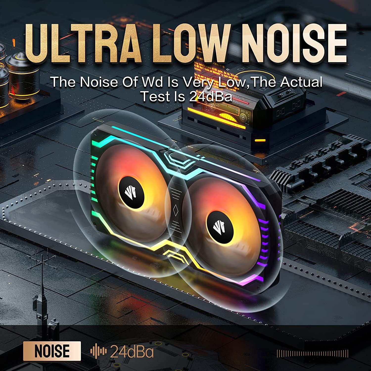 Matrix-Black 48 Addressable RGB Leds 240MM All-In-One Square Frame Integrated Fan with MB Sync/Analog Controller, Integrated PWM Control Fan for Computer Case and Liquid Cooling System