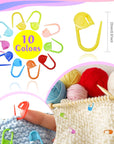 10 Pcs Crochet Rings Crochet Tension Rings for Finger Crocheting Knitting Adjustable Yarn Rings and 10 Pcs Stitch Marks with Plastic Box for DIY Craft