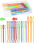 43 Pcs Yarn Needles Set, Assorted Yarn Needles Bent Tapestry Needle Weaving Needle Darning Needles Big Eye Blunt Knitting Needles with Stitch Markers for Knitting Crochet Kit