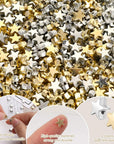 400 PCS 6Mm Large Hole Star Loose Beads Star Spacer Beads Star Beads Charm Star Buttons Star Shaped Beads with Box for Bracelet Necklace Jewelry DIY Crafts Making (Gold, Silver)
