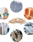 300 Pieces Wooden Handmade with Love round Craft Decor 2 Holes Wooden Sewing Buttons (15,20,25Mm)