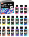 Color Change Acrylic Paint Set, 16 Colors Chameleon Colors Acrylic Paint in Bottles (60Ml/2Oz), Non-Toxic for Artists, Beginners and Kids on Rocks, Crafts, Canvas, Wood, Fabric, Ceramic